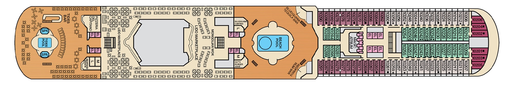 Deck 10 - Lido plan
